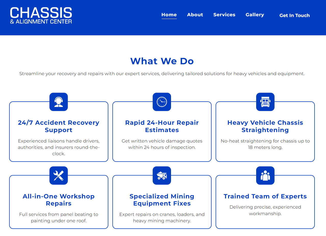 Chassis & Alignment Website Design