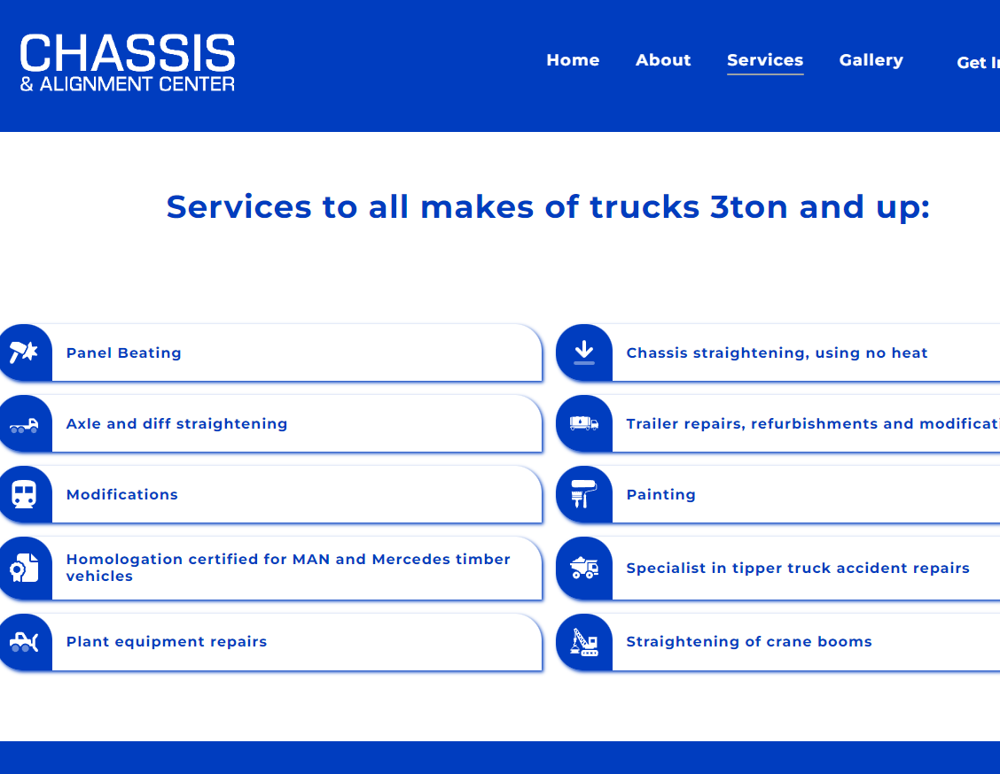 Chassis & Alignment Website Design